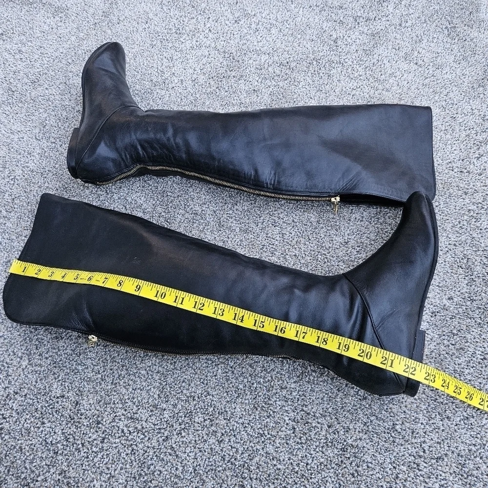 Ted Baker Francki Black Over the Knee Boots Tall Black Leather Womens Size 10